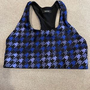 Size small blue houndstooth print sports bra Terez